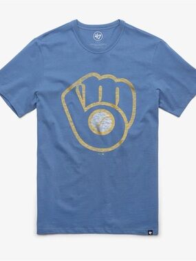 Mens Large MILWAUKEE BREWERS COOPERSTOWN PREMIER '47 FRANKLIN TEE